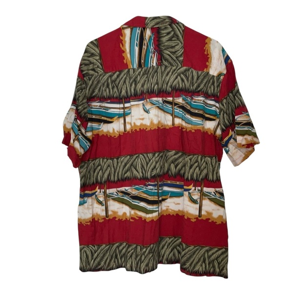 Vintage Kalaheo Hawaiian Shirt Red Cotton  Men's L USA - Picture 5 of 6